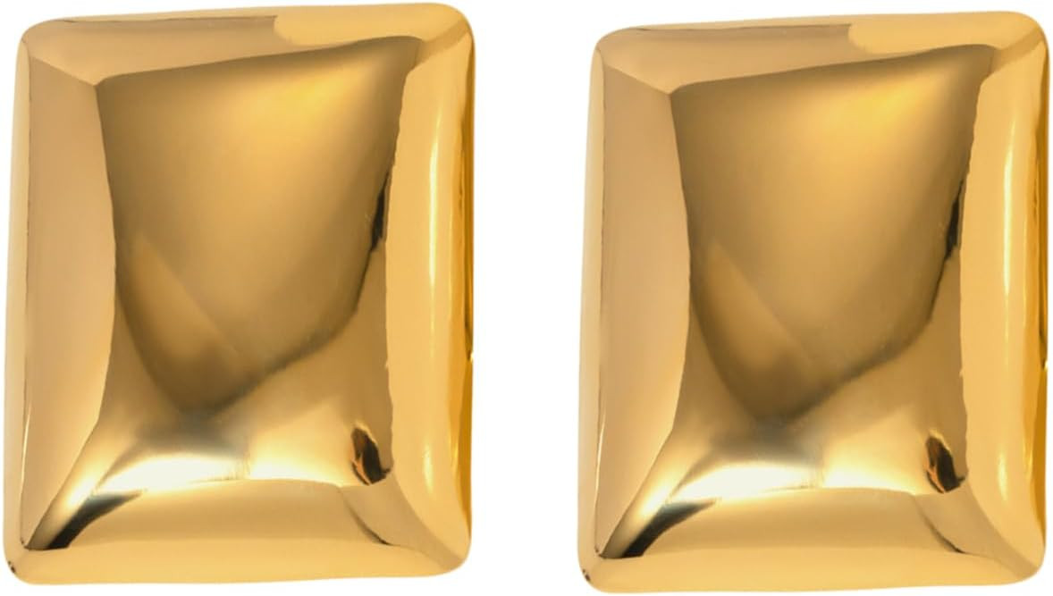 House of Hunter Square Gold Statement Earrings – Modern Lightweight Fashion Jewelry for Women | Amazon (US)