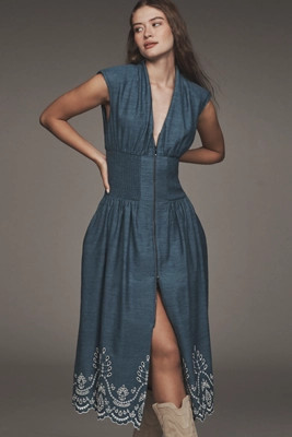 The Tommie Denim Eyelet Trim Dress | Anthropologie (US)