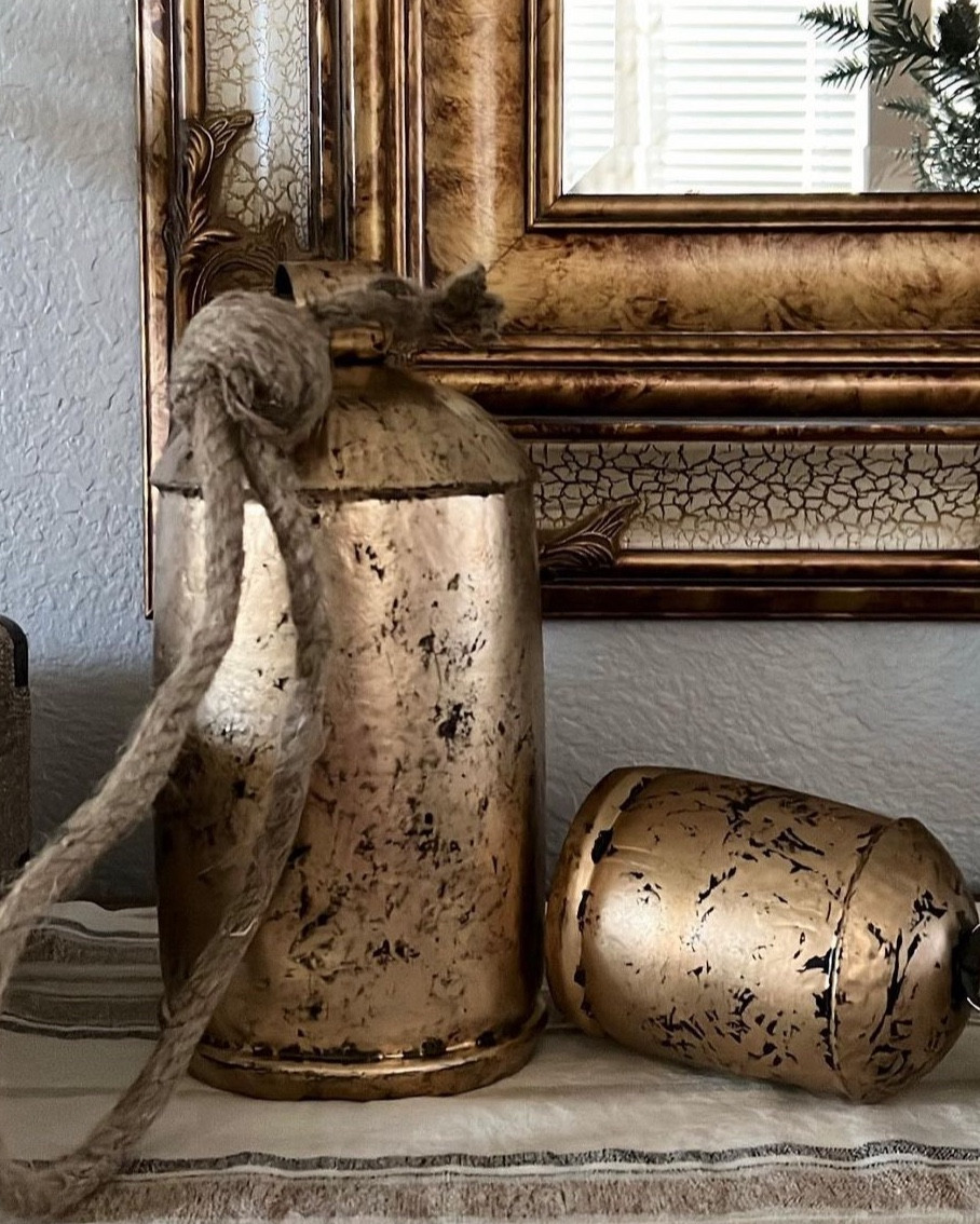 Rustic bells to ring in the holiday season! Tie a red or green ribbon around the top for added festiveness!

#LTKhome