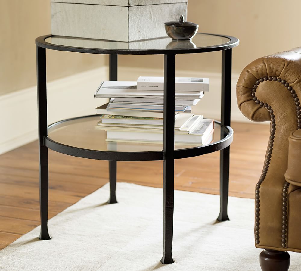 Tanner Round Glass End Table | Pottery Barn (US)