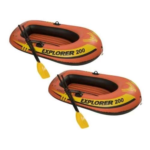 Intex Explorer 200 Inflatable 2 Person River Boat Raft Set with Oars & Pump (Pair) | Walmart (US)