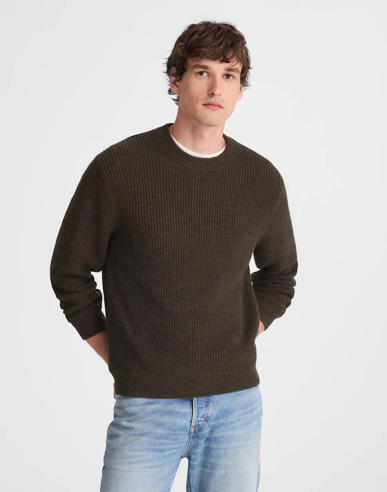 Cotton Shaker-Stitch Crewneck Sweater | Madewell