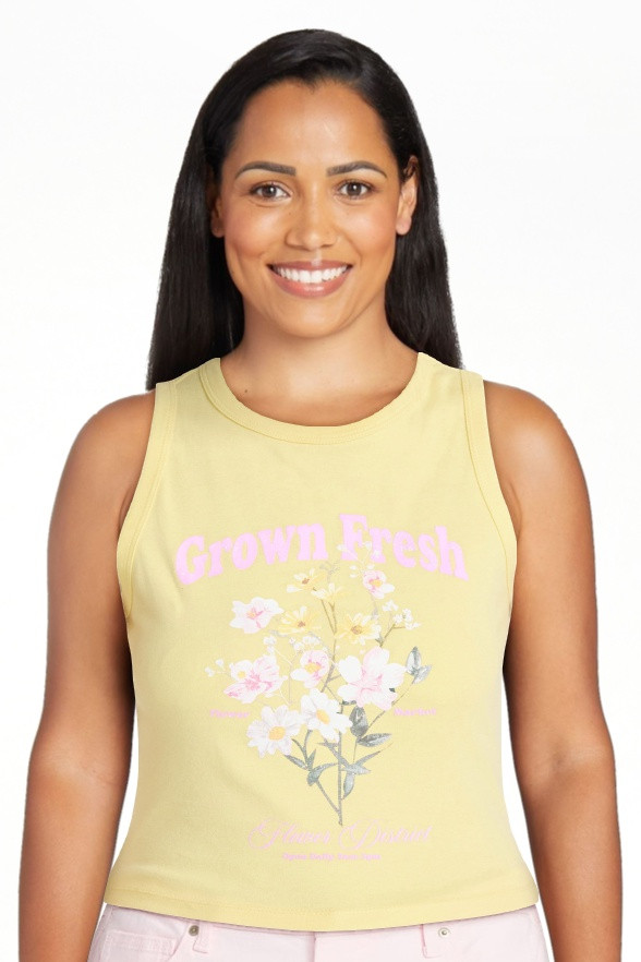 No Boundaries Cotton Ribbed Graphic Tank Top, Women's XXS-XXL | Walmart (US)