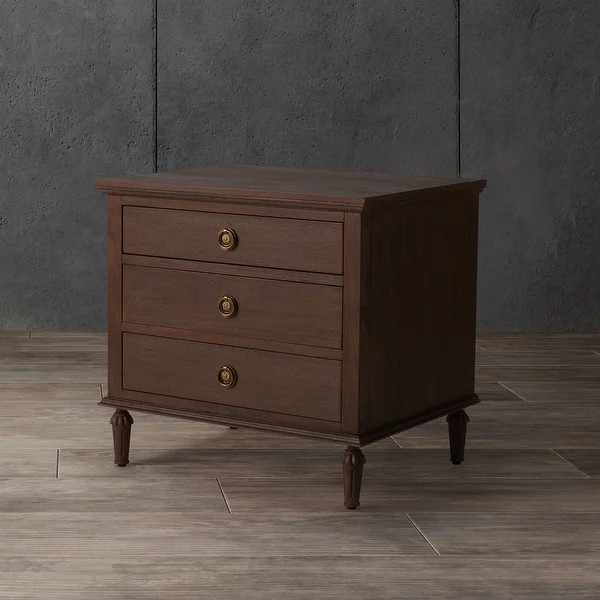 SAFAVIEH Couture Lisabet 3-Drawer Wood Nightstand | Bed Bath & Beyond