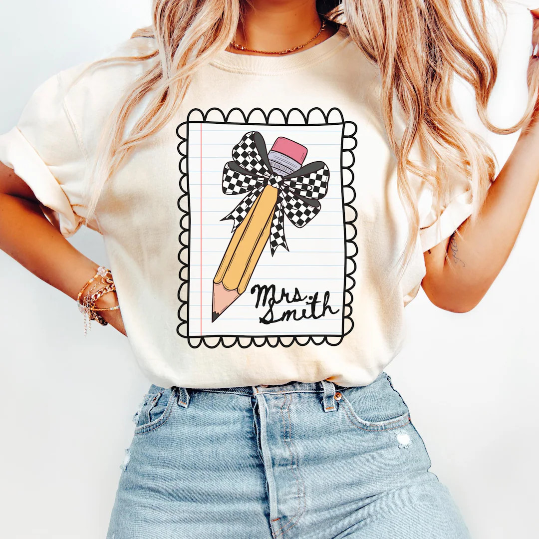 Custom Teacher Name Shirt, Comfort Colors Back to School Tee, First Day of School, Elementary Mee... | Etsy (US)