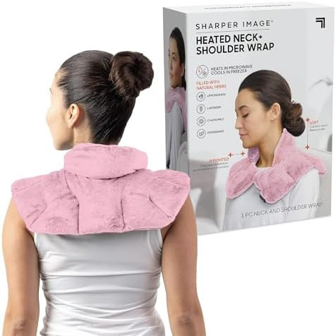 Sharper Image Heated Neck & Shoulder Wrap - Microwavable Warm & Cooling Plush Pad, Scented Aromat... | Amazon (US)