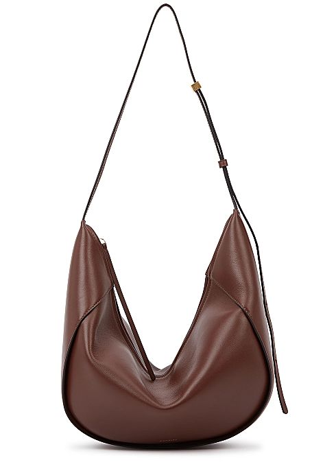 Maggie dark brown leather shoulder bag | Harvey Nichols (Global)
