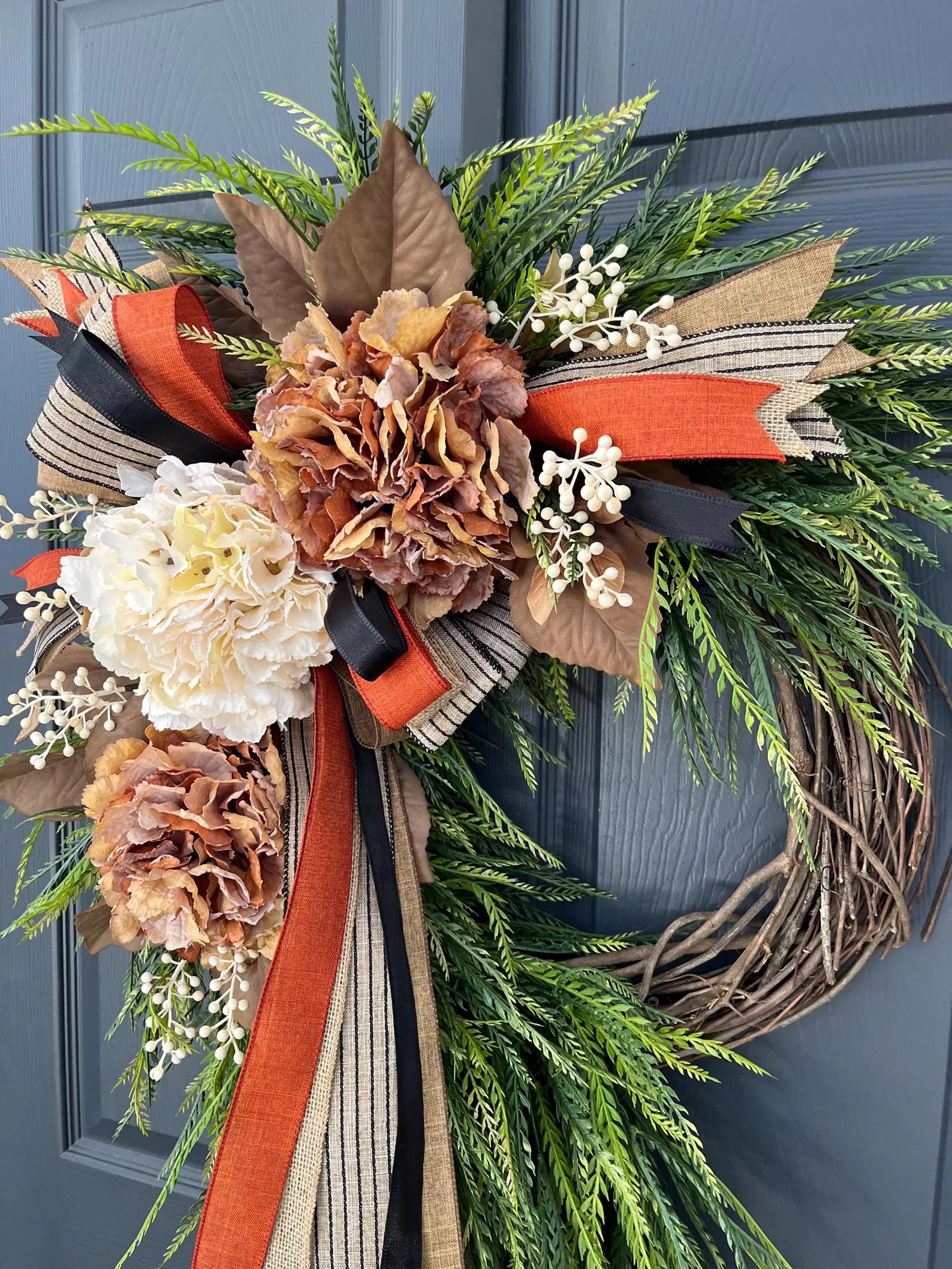 Fall Hydrangea Wreath, Autumn Wreath,  Fall Farmhouse Door Decor, Autumn Front Door Wreath, Hydra... | Etsy (Global)
