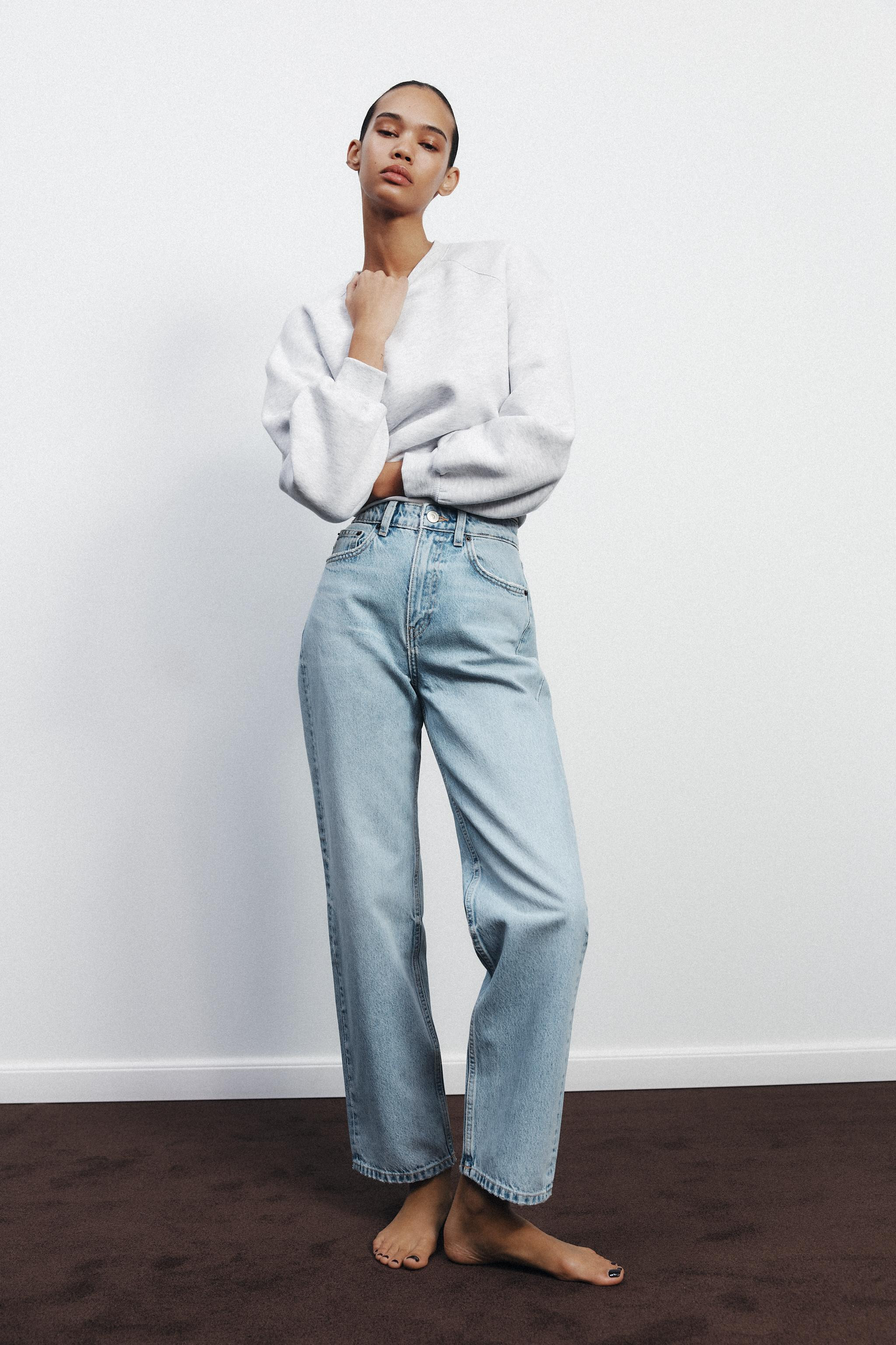 HIGH-WAISTED TRF MOM FIT JEANS | Zara US