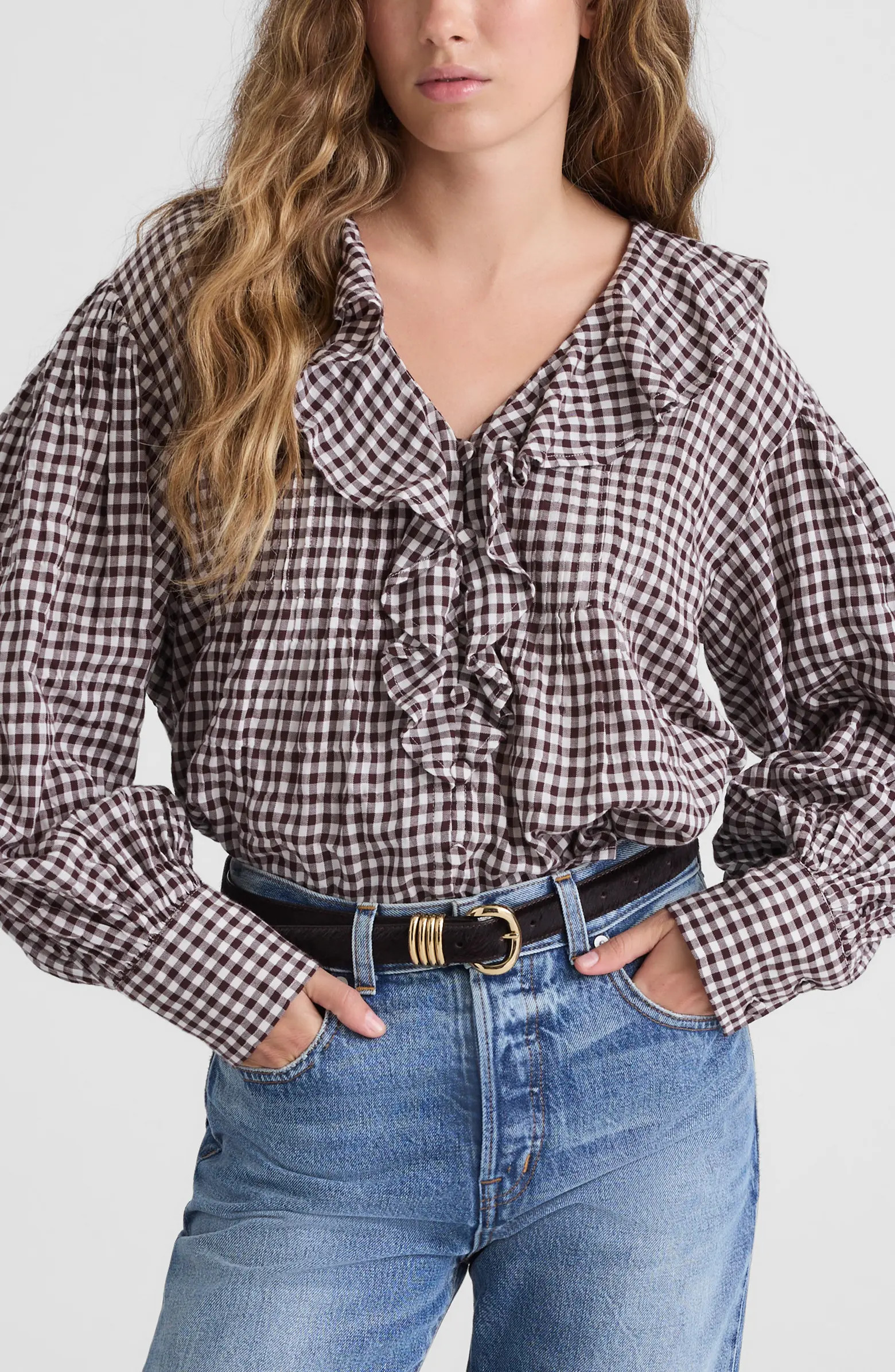 Madewell Ruffle Pintuck Long Sleeve Top | Nordstrom | Nordstrom