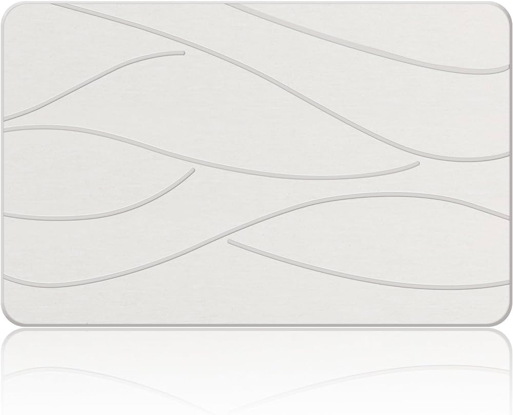 Veeloim Stone Bath Mat Diatomaceous Earth Shower Mat Non-Slip Super Absorbent Stone Bath Mats for... | Amazon (US)