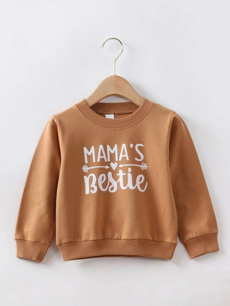 Toddler Girls Arrow And Slogan Graphic Pullover | SHEIN