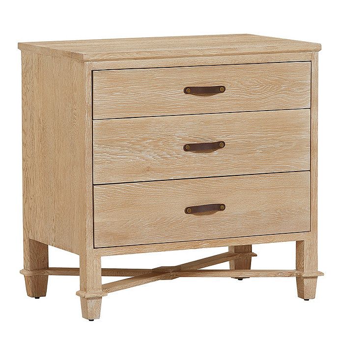 August Nightstand 3 Drawer Dresser in Whitewashed Oak | Ballard Designs, Inc.