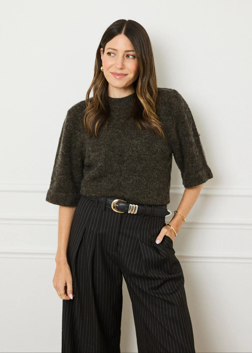 SHORT SLEEVE KNIT - BROWN | WAT The Brand