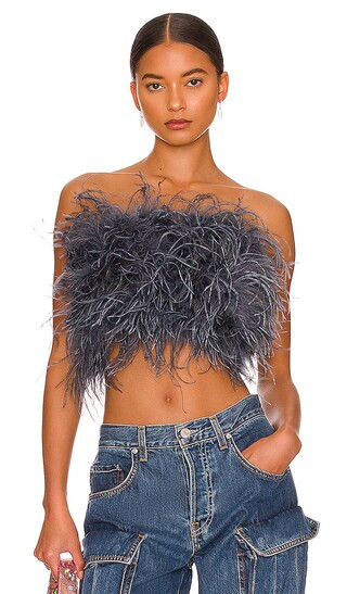 Zaina Top in Smoked Blue | Revolve Clothing (Global)