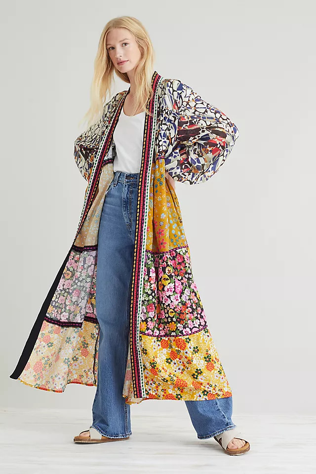 Conditions Apply Retro Floral Tiered Kimono | Anthropologie (UK)
