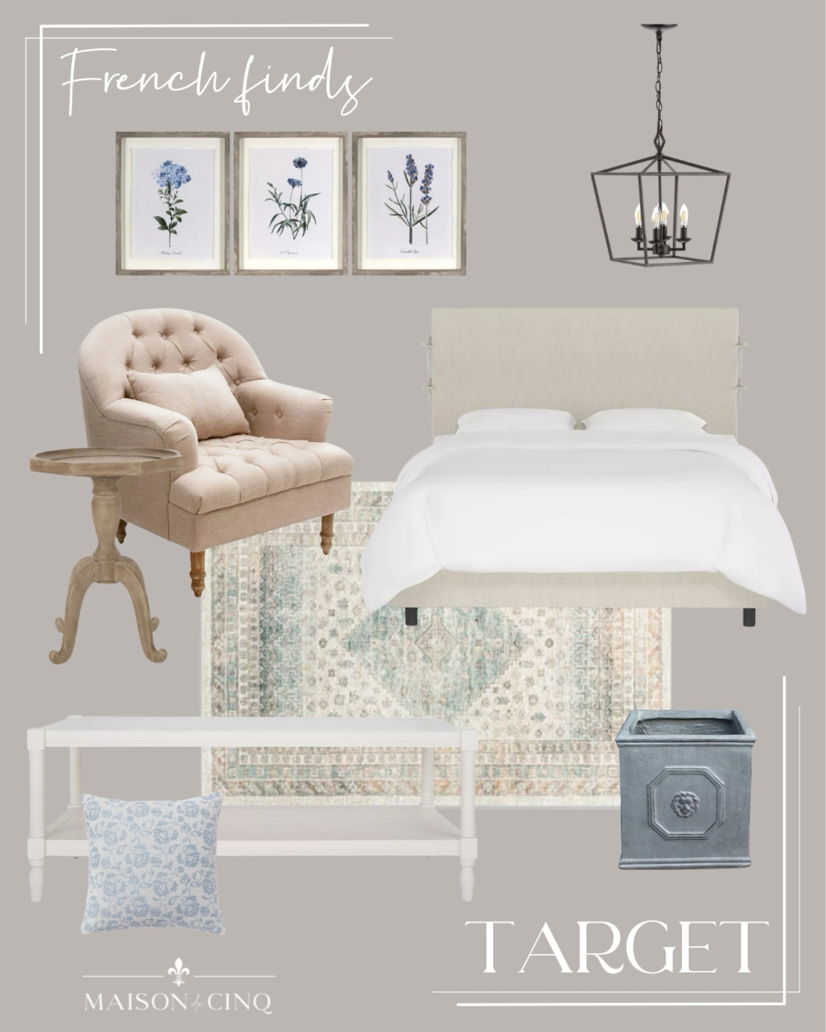 French-inspired finds at target! This bed is incredible for the price!

Home decor, frenchcountry, frenchfarmhouse, chair, coffee table, area rug, side table, pendant lantern, artwork, wall decor 

#LTKStyleTip #LTKHome #LTKFindsUnder100