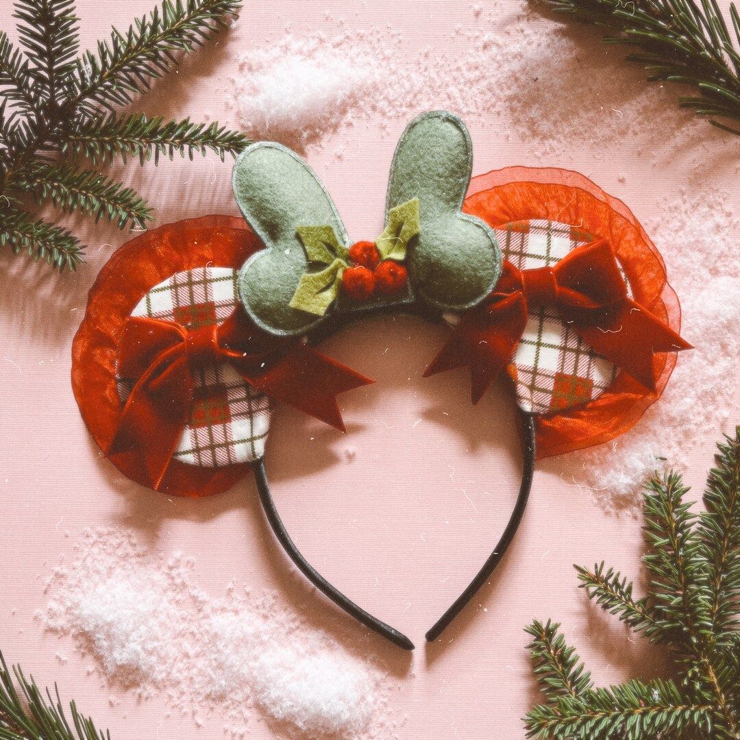 Holiday Mouse Ears Christmas Plaid Giddyupandgrow - Etsy | Etsy (US)