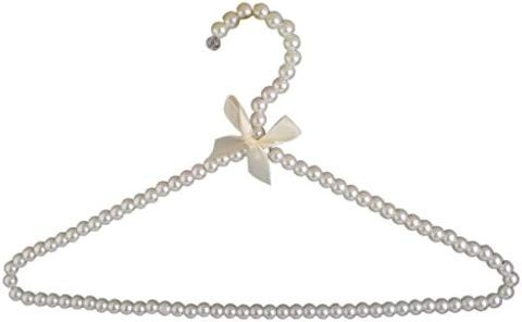 White Faux Pearl Bow Clothes Hangers Hook Rack for Adults 39cm | Amazon (US)
