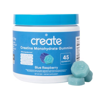 Create Wellness Creatine Monohydrate Sports Nutrition Supplement Gummies - Blue Raspberry - 8oz/4... | Target