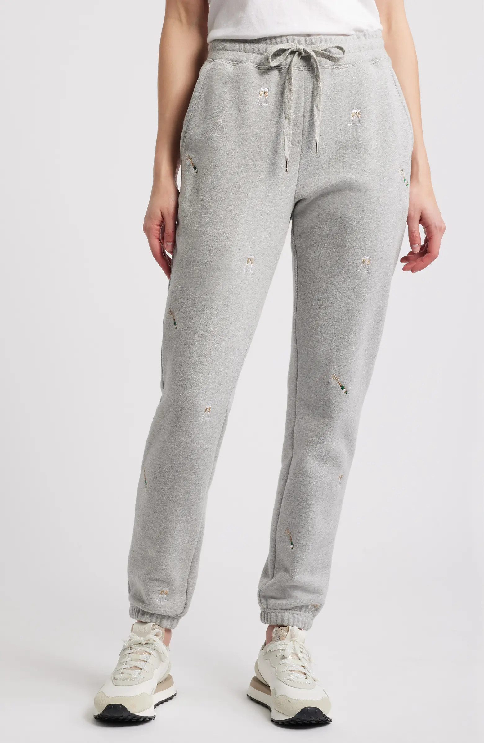 Rails Kingston Champagne Embroidery Cotton Blend Joggers | Nordstrom | Nordstrom