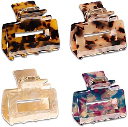MagicSky 4PCS Hair Claw Clips, Acrylic Hair Banana Barrettes, Celluloid French Butterfly Jaw Clip... | Amazon (US)