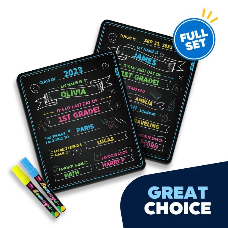 First and Last Day of School Board - 12” X 10” Double-Sided - My First & Last Day of School S... | Walmart (US)