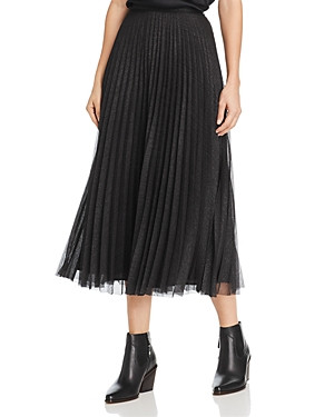 Anine Bing Lovisa Pleated Metallic Midi Skirt | Bloomingdale's (US)