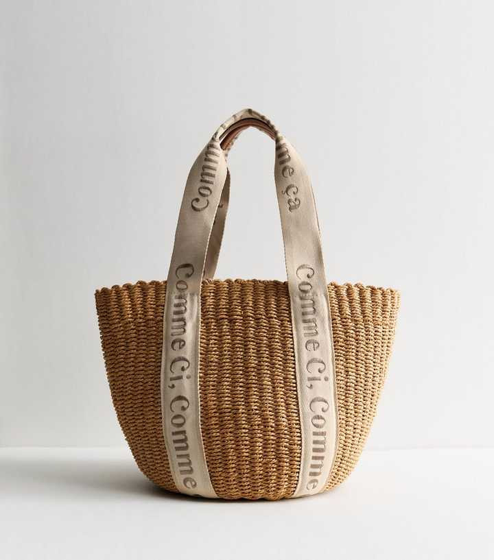 Stone Woven Basket Tote Bag | New Look | New Look (UK)