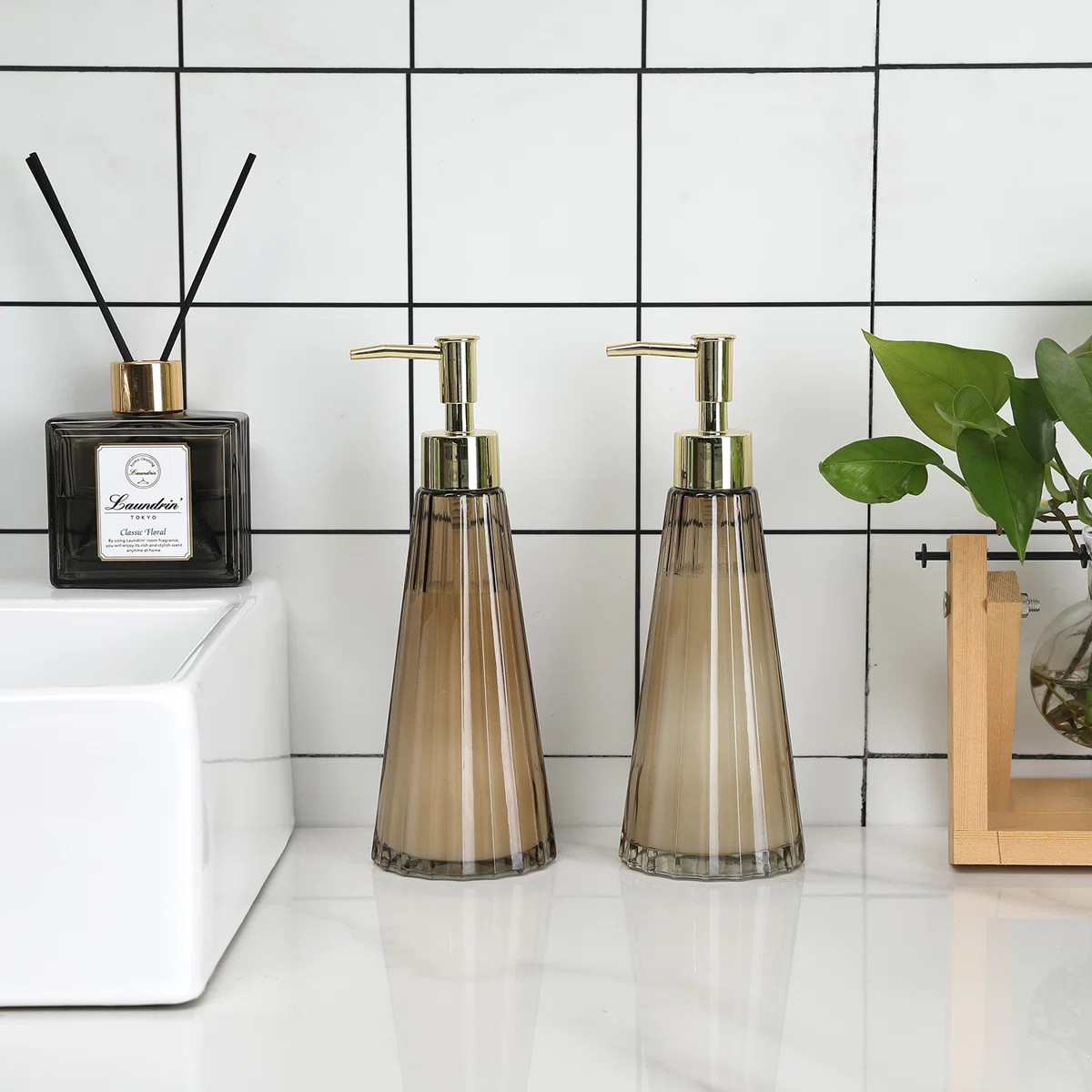 Vintage Glass Lotion Soap Dispenser (Set of 2) | Wayfair North America