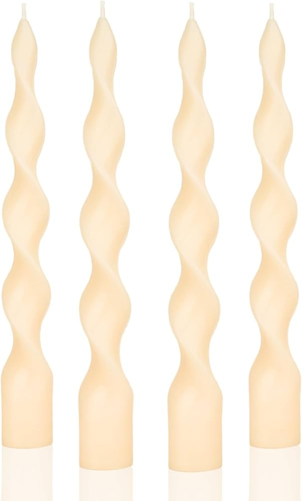 MAITREYA Ivory Spiral Taper Candle Soy Wax Unscented Candles Sticks,Elegant Design for Home Decor... | Amazon (US)