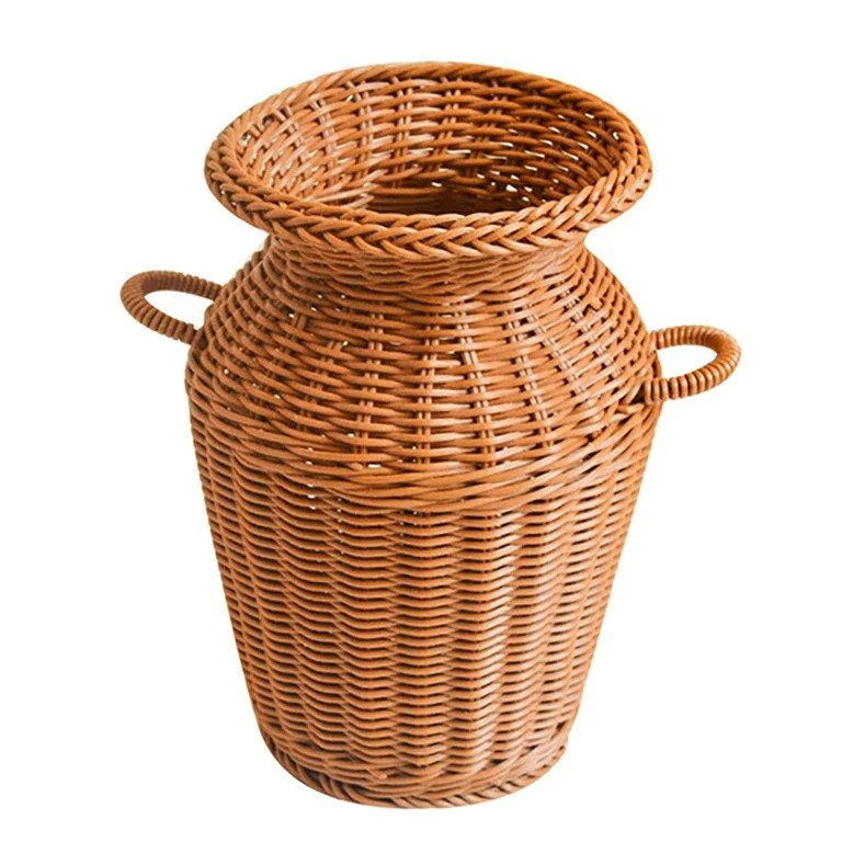 Flower Vase Basket Rattan Woven Pot Wicker Plant Seagrass Farmhouse Planter Vases Container Holde... | Walmart (US)
