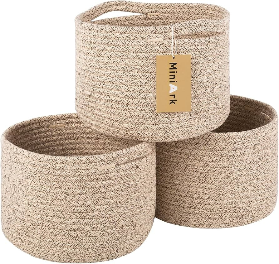 Small Storage Basket for Organizing | Cube Shelf Closet Storage Baskets | 9.7×9.7×7.1” Cute B... | Amazon (US)