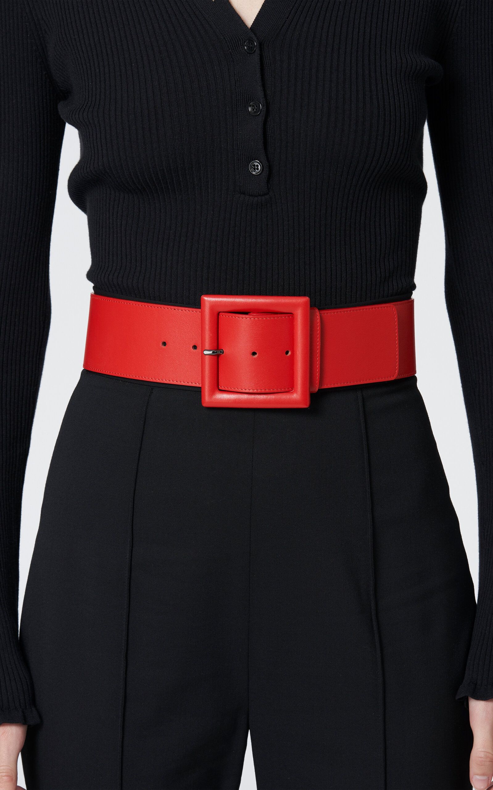 Carolina Herrera - Women's Icon Leather Belt - Red - XS - Only At Moda Operandi | Moda Operandi (Global)