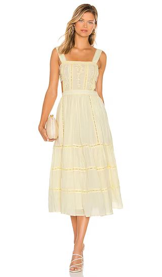 Eleanora Embroidered Dress in Mellow Yellow | Revolve Clothing (Global)