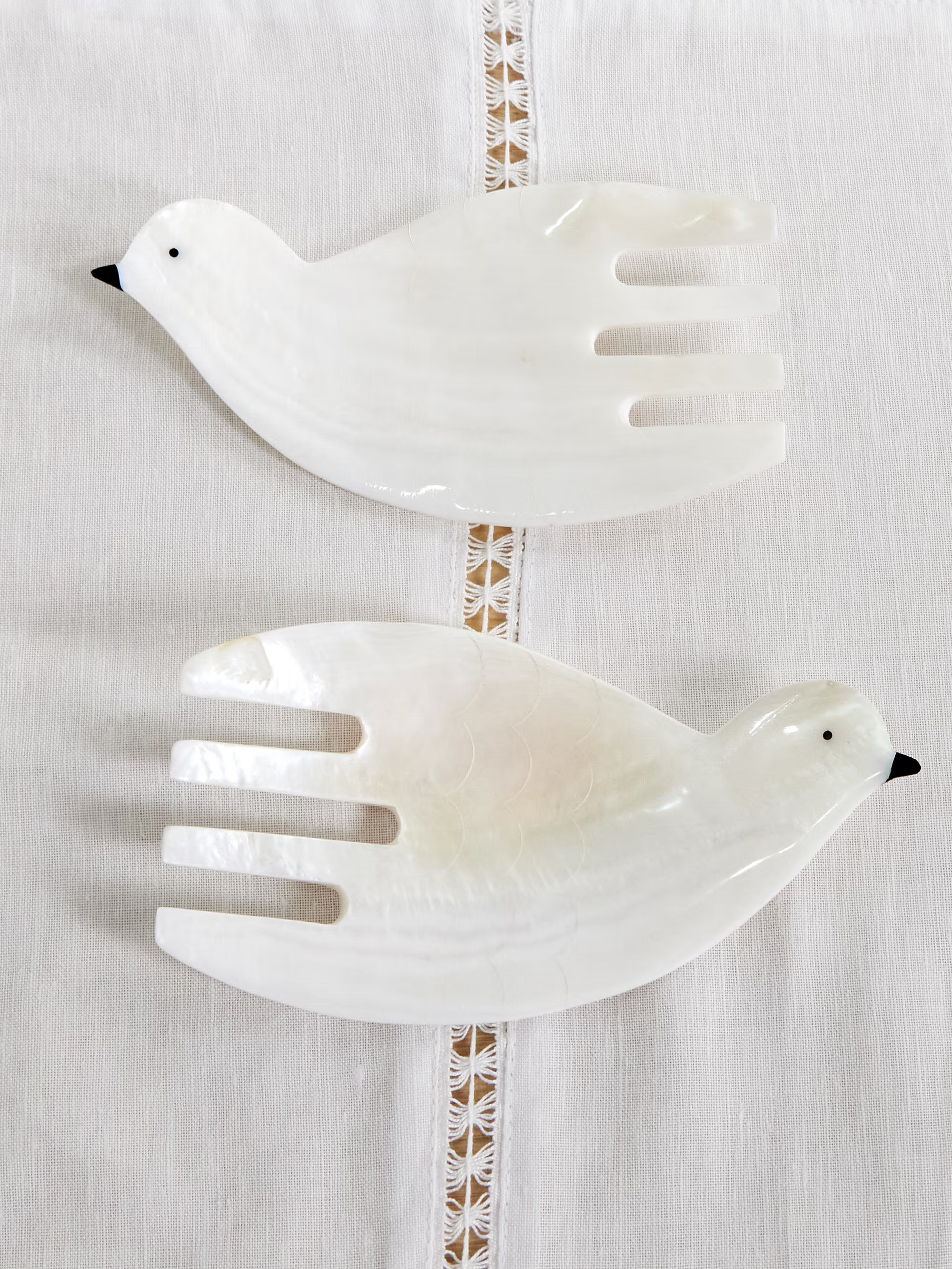 Dove mother-of-pearl salad servers | NET-A-PORTER (US)