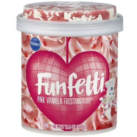 Pillsbury Funfetti Valentine's Day Vanilla Frosting, 15.6 oz Tub | Walmart (US)