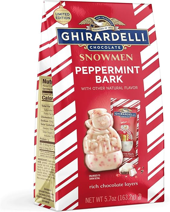GHIRARDELLI Peppermint Bark Snowmen – Limited Edition Holiday Chocolate Candy Featuring Layers ... | Amazon (US)