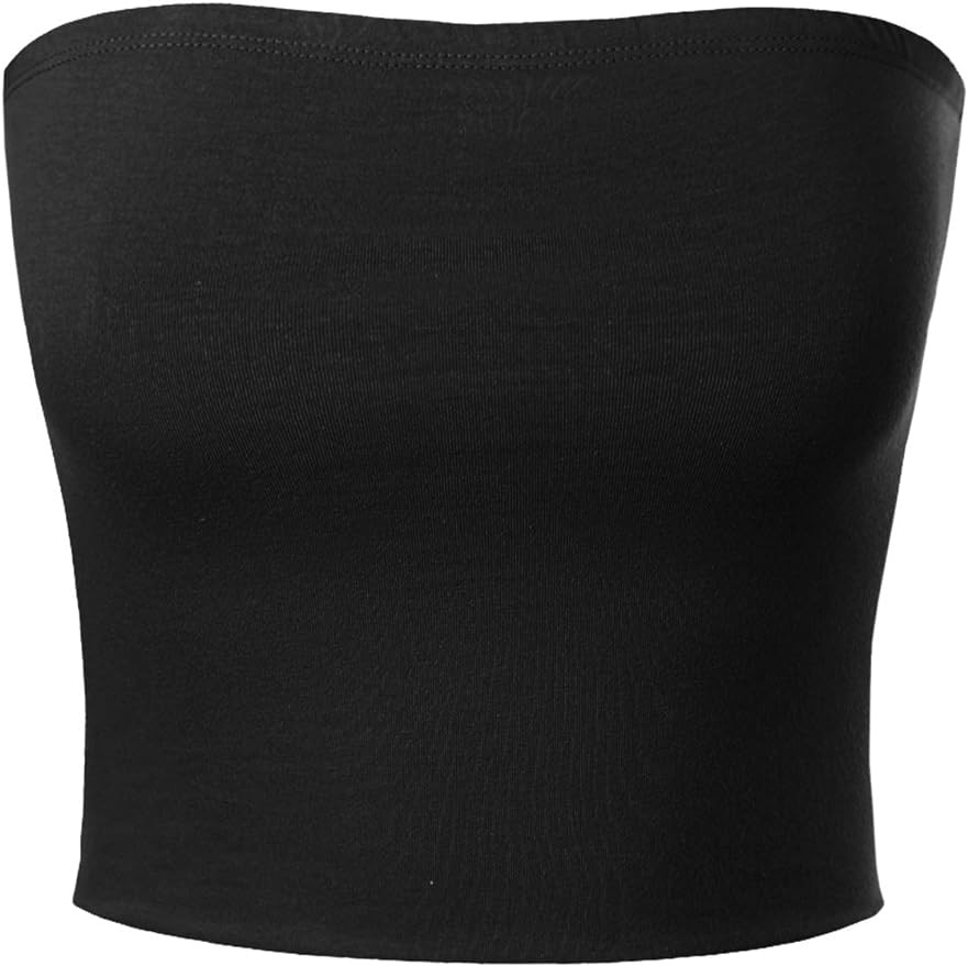 MixMatchy Women's Strapless Tube Tops Basic Bandeau Crop Sleeveless Backless Casual Sexy Going Ou... | Amazon (US)