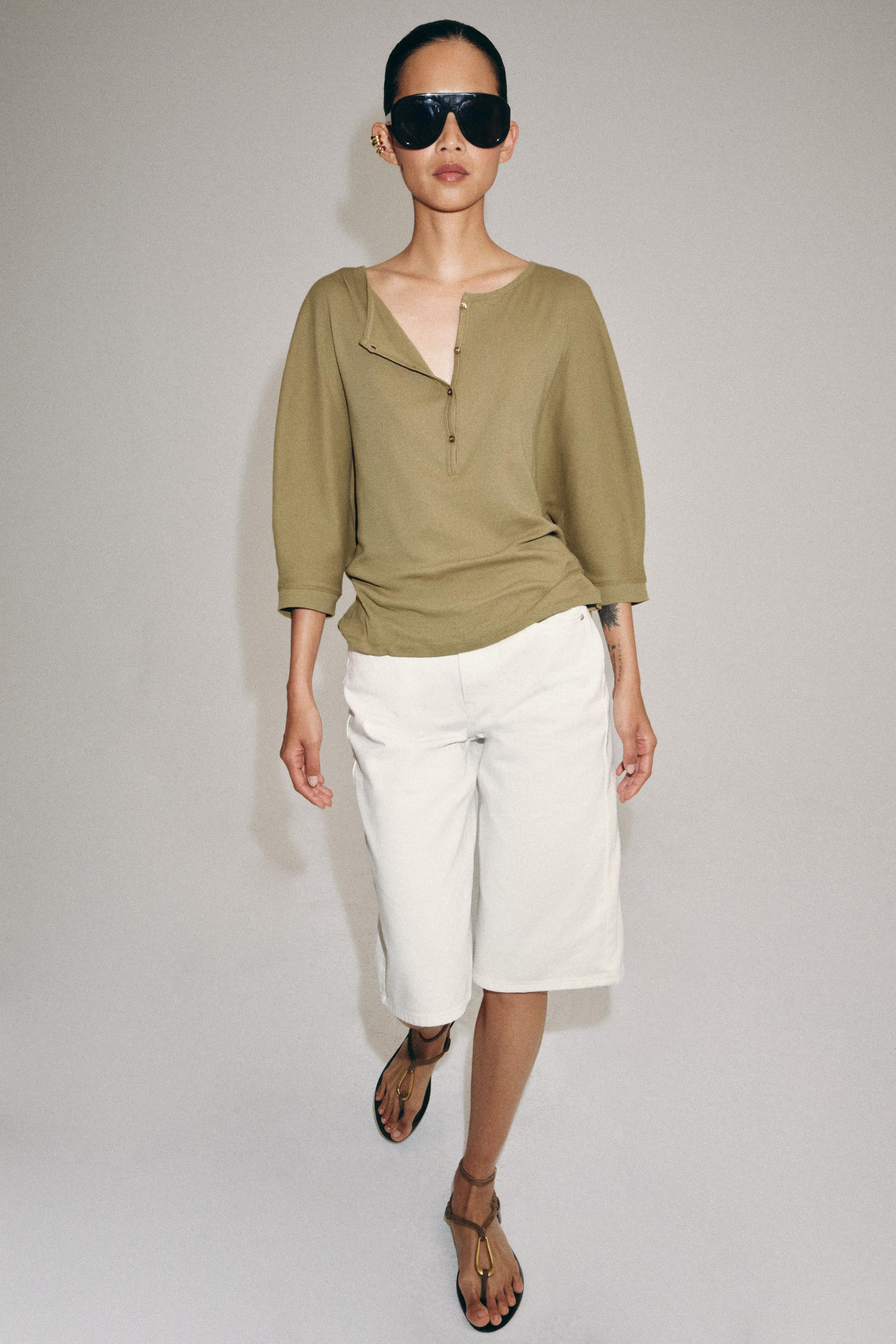 ZW COLLECTION MID-WAIST DENIM BERMUDA SHORTS | Zara US