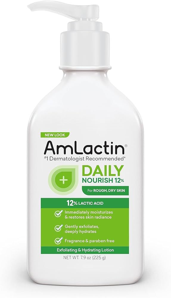AmLactin Daily Moisturizing Lotion for Dry Skin – 7.9 oz Pump Bottle – 2-in-1 Exfoliator - Bo... | Amazon (US)