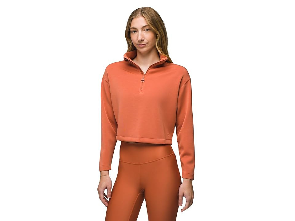 Prana Shea Half Zip Women's Sweater Terracotta : LG, Modal/Polyester/Spandex | Zappos