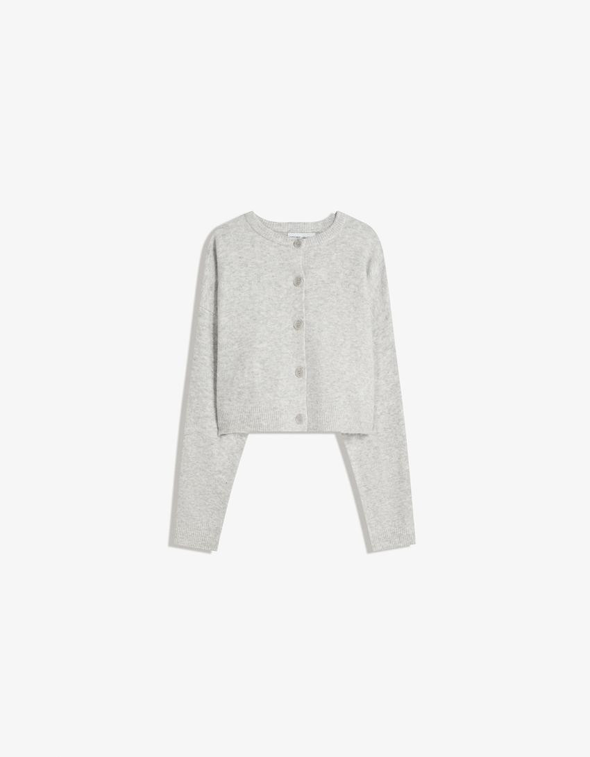 Cardigan mit Knöpfen in Soft Touch Qualität - Pullover und Strickjacken - Damen | Bershka DE