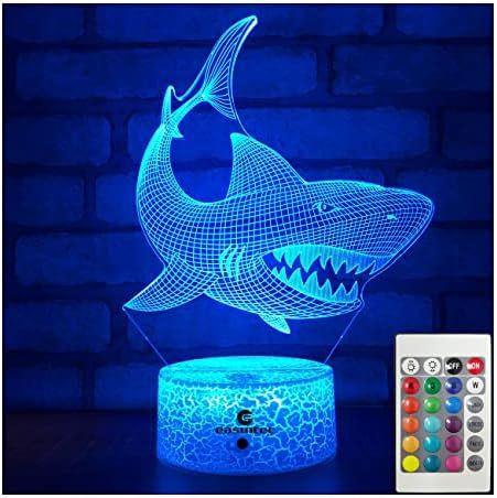 Easuntec Baby Shark Toys,Baby Shark Party Supplies 3D Night Light with Timer Remote Control & Smart  | Amazon (US)