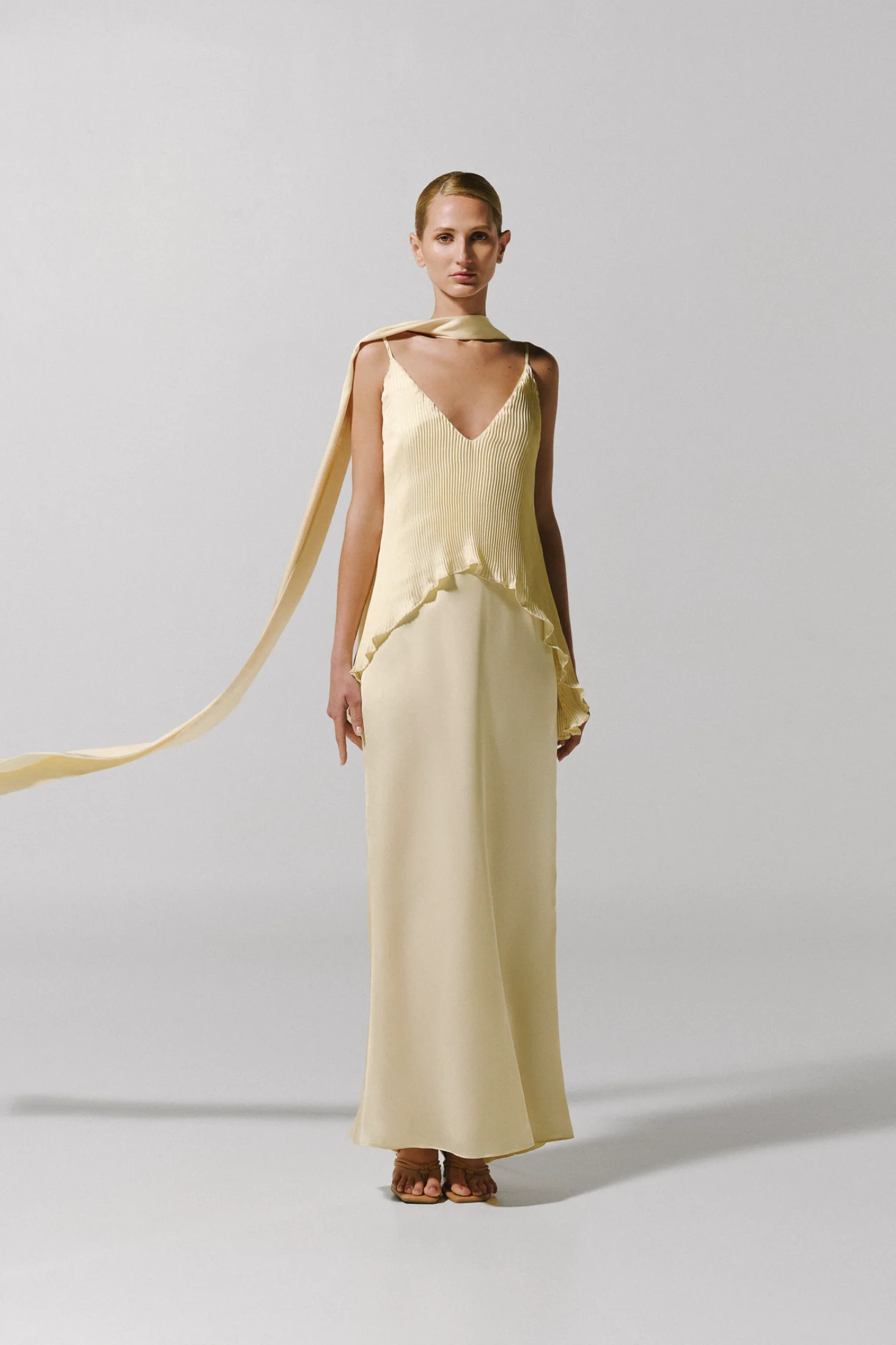 Danielle Maxi Dress Yellow in Satin - Holiday Exclusive | BAOBAB INT