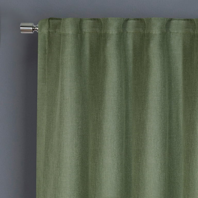 Better Homes & Gardens Linen Blend Curtain, Single Panel, Dark Cilantro, 50" W x 63" L | Walmart (US)