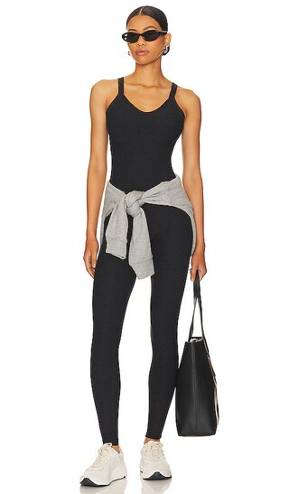 The Jen Onesie in Heather Black | Revolve Clothing (Global)