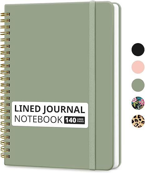 Lined Spiral Journal Notebook for Women & Men, 140 Pages, College Ruled Hardcover Notebook for Wo... | Amazon (US)