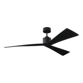 Monte Carlo Adler 60 in. Indoor/Outdoor Black Ceiling Fan with Sloped Black Blades, DC Motor and ... | The Home Depot