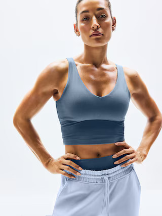 Transcend V Neck Rib Crop Sports Bra A-C | Athleta